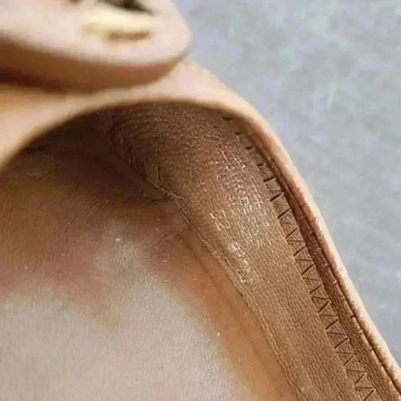 Tory Burch REVA Pebbled Leather Carmel Brown Ballet Flat Size 9.5 - Picture 5 of 5